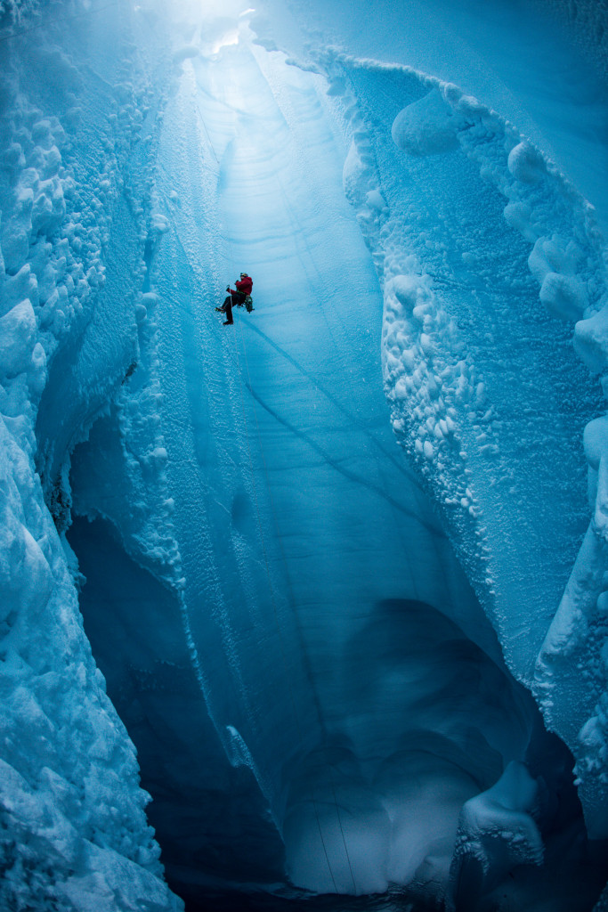 Will Gadd climbing in Greenland on October 14, 2018